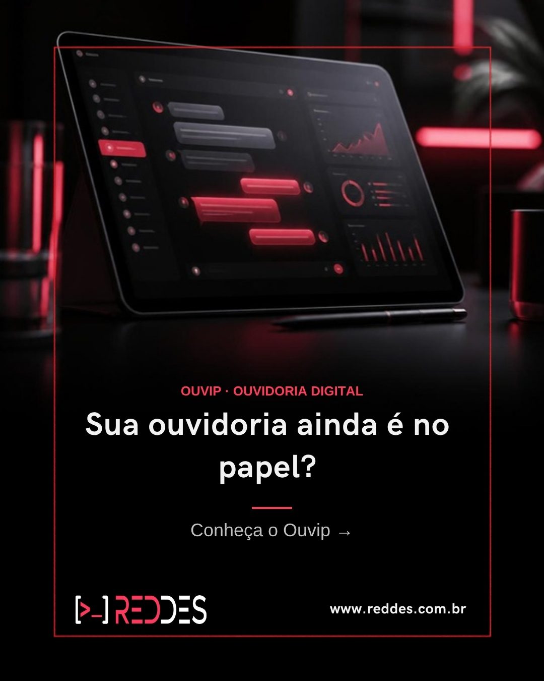 Capa do carrossel "Sua ouvidoria ainda é no papel?" do Ouvip