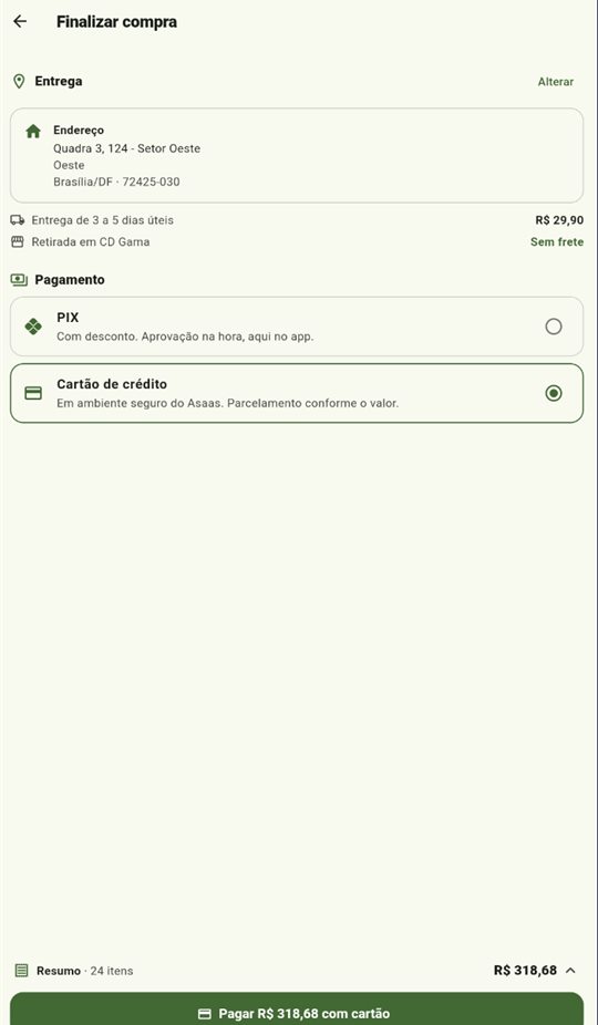 Finalizar compra com entrega de R$ 29,90 e retirada sem frete